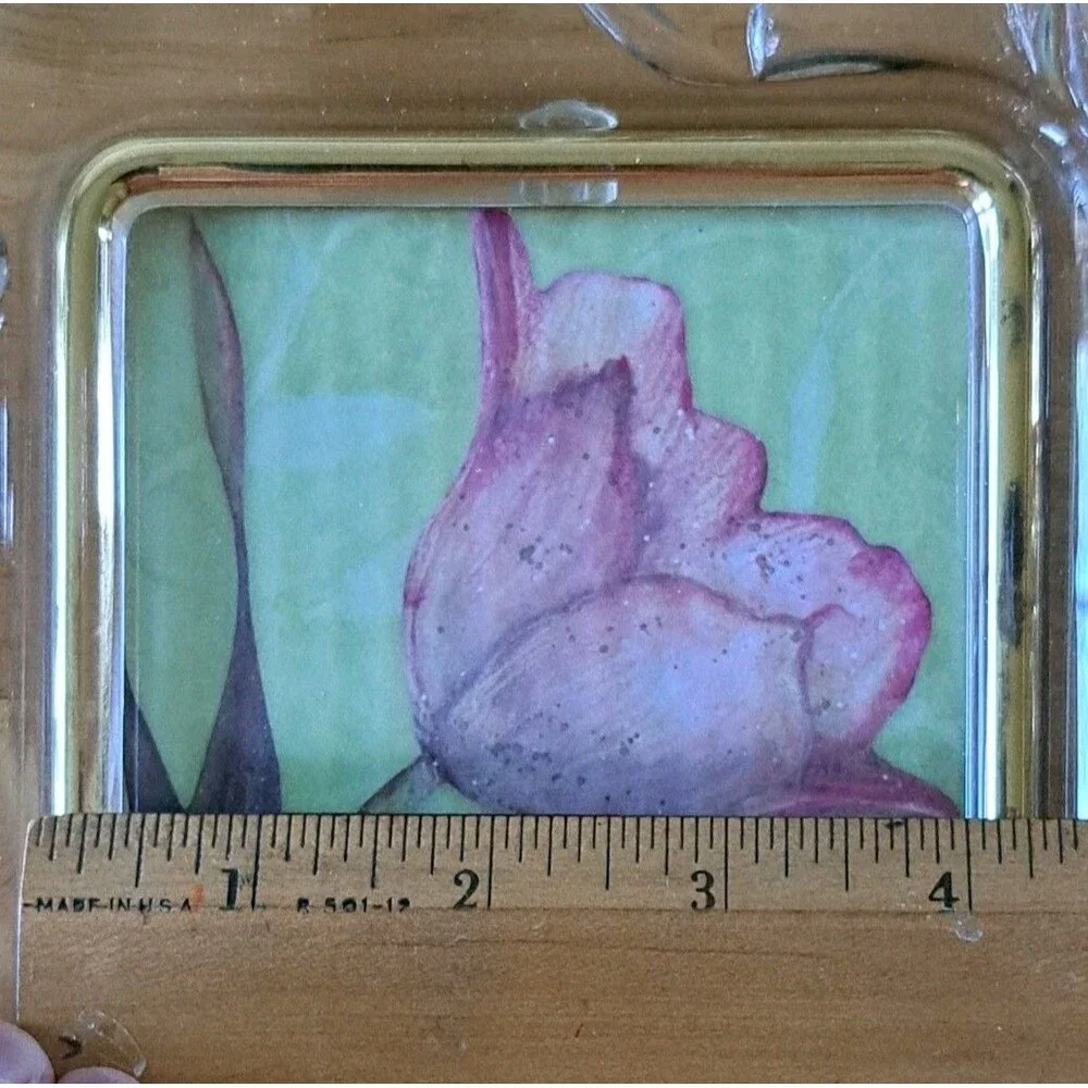Vintage Mikasa 'Feelings' Crystal Wedding Photo Frame Frosted Ginkgo Leaf 4"X6" - Picture 6 of 10